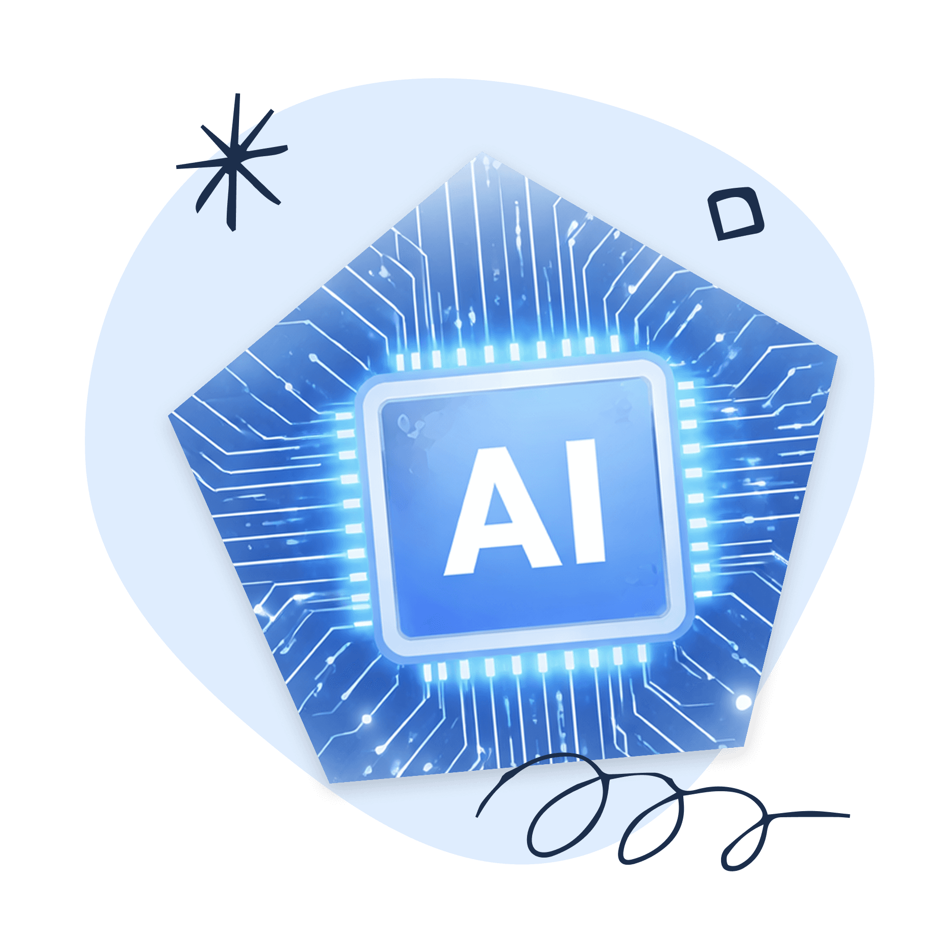 AI-first, human-led approach illustration