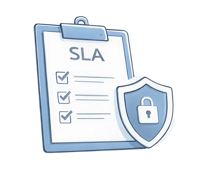 Service level agreement with checklist and secure delivery